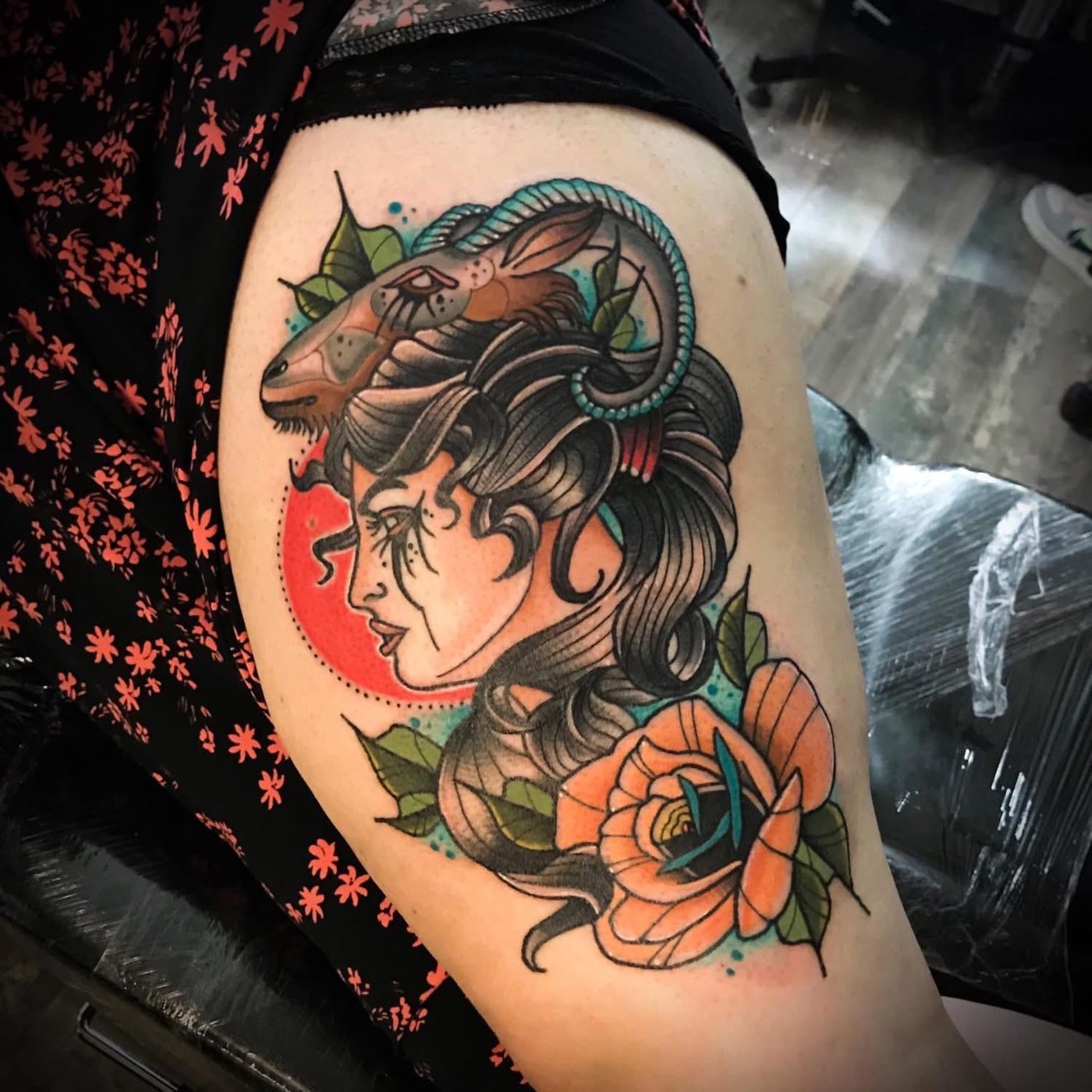 Neo-traditional werk van Ray